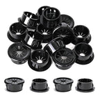 25 Pcs Cable Grommet, Snap Bushing 3/4" (19 mm) Mounting Diameter, Flexible Petal-Shaped Buckle Round Nylon Desk Grommet for Wires Through Countertop Cord Organizer and Protection, Black