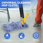 Commercial Heavy Duty Mop Heads Replacement for Rubbermaid: 6 Packs 24oz Industrial Wet Mop Head for Floor Cleaning - Commercial Products Looped End String Head Refills