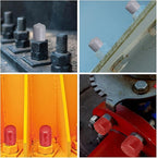 uxcell 4pcs Rubber End Caps 180mm ID Vinyl Round End Cap Cover Screw Thread Protectors Clear, 50mm Height