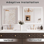 Amorho Bathroom Mirror, 28x32 Inch White Framed Bathroom Mirrors for Over Sink, Wall-Mounted Mirrors for Bedroom, Living Room, Entryway(Horizontal/Vertical).