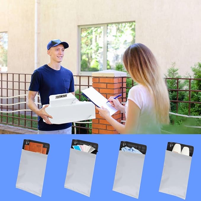 newlng 200pcs 10x13" / 250x350mm Poly Mailers Shipping Bags Mailing bags White Shipping Envelopes Self-sealing Adhesive Waterproof and Tear-Proof Packaging Bags Poly Bag for Clothing Books Gift