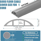 Floor Cord Covers for Wires 12FT Cable Hider Wire Cover Self Adhesive Cord Hider Floor for Offices, Homes, Workshops, Warehouses Cable Cavity 0.39" W x 0.27" H