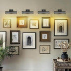 Modern 12in Bronze Picture Lights for Wall Hardwired, Black Picture Light Adjustable Picture Frames Lights Horizontal Wall Sconce for Painting, Artwork, Gallery, Bookcase Includes Bulbs