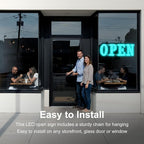 Large LED Open Signs for buiness with 13 Scene Modes, 30" x 10" Unique Design Ice Blue Open Sign for Business Hour Open Sign for Window Stores Retail and Restaurant