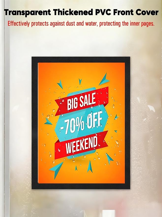 4 Pack Magnetic Sign Holder 8.5 x 11, Self-Adhesive Magnetic Display Picture Frames Mount Sign Holder, Magnet Photo Sleeves Document Holder for Fridge Wall Window Office Poster Store