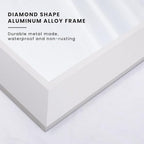 Amorho Bathroom Mirror, 60X36 Inch White Thick Metal Framed Wall Mirrors for Over 2 Sinks, Bedroom, Living Room, Entryway, Large Rectangle Wall-Mounted Mirrors.