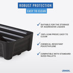 DENIOS® Spill Containment Tray – 10.5 Gallon Capacity, 30.9"X15.8"X7.1", Plastic Industrial Spill Tray for Spill Containment, No Grate, Durable Containment Tray for Safe Liquid Handling