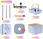 Mop and Bucket System PRO with Removable Water Tank Duo Bucket & Spin Mop System, Self Wringing, Separates Clean from Dirty Water, Folding Head, Dual Brush System, 8-pc Machine Washable Pads