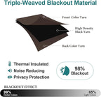 ChrisDowa Grommet Blackout Curtains for Bedroom - Thermal Insulated Room Darkening Curtains for Living Room (1 Panel Set, Brown,52W x 84L)
