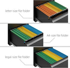 Metal File Cabinet with Lock, 2 Drawer Lateral File Cabinets for Home Office, Printer Stand, Heavy Duty Office Storage Cabinet for A4/Letter/Legal Size, Assembly Required(Black)