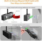 Lightbiz Picture Light 2 Pcs, 15.35inch 5400mAh Rechargeable Picture Lights for Wall Battery Operated Wall Lights with Remote, 3 Colors Paintings Light Dimmable Art Light for Artwork, Gallery (Black)