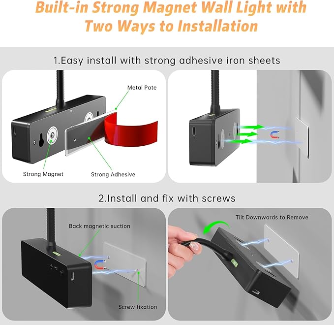Lightbiz Picture Light, 15.35inch 5400mAh Rechargeable Picture Lights for Wall Battery Operated Wall Lights with Remote, 3 Colors Paintings Light Dimmable Art Light for Artwork, Gallery(Black)