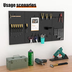 4 PCS - 12" W x 24" H x 0.78" D Metal Pegboard Wall Organizer, Compatible with All 1/8" and 1/4" Hooks, Suitable for Wall Home, Garage Tool Storage, Office Organization, Craft Room, Kitchen