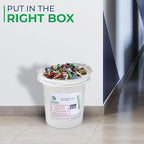 Dry Cell Battery Recycling Container Kit - 1 Gallon Battery Recycling Pail - Pre-Paid/Mail-Back Recycle kit That Holds up to 13.2 lbs Batteries - Recycling Pail with Cardboard Box