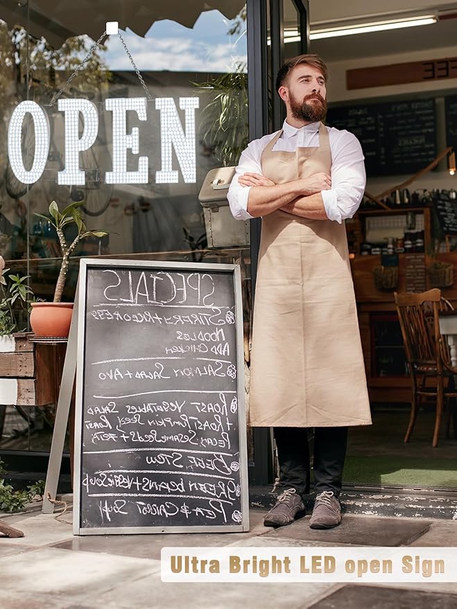 LED Open Signs 30"x10" Ultra Bright Business Hour Sign with Hanging Installation for Window Stores, Hotel, Store, Bar, Retail Shop, Salon, Restaurant