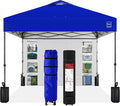 Best Choice Products 10x10ft Easy Pop Up Canopy w/Side Wall, 10 Pockets, Portable Carrying Case, 1-Button Setup, 4 Weight Bags - Resort Blue