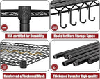 PrimeZone 6 Packs 55.5" W x 24" D x 80" H Heavy Duty Wire Storage Shelves with Wheels, 4 Tier Adjustable NSF Certified Garage Shelving Unit, Rolling Metal Organizer Shelf Rack for Warehouse, Pantry