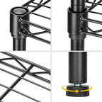 Standing Shelving Units, 36" W x 14" D x 59" H Metal Storage Shelves, Adjustable Carbon Steel Wire Shelving Rack Display Shelf for Garage Bathroom Kitchen Home Office (4-Tiers, Black)