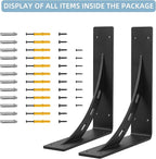12"x10"x2.5" Heavy Duty Shelf Brackets, Max Load 1100 LBS, Premium Alloy Metal Mantel Support (Set of 2) - Countertop Support - (12 inch x 10 inch)