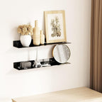 30 Inches Acrylic Long Wall Shelf Set of 2, Black Wall Mounted Acrylic Bathroom Storage Shelves Display Organizer, 2 Pack(30 Inch)