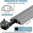 Floor Cord Cover Self Adhesive Cord Hider,3.3FT Cable Management, Extension Strip Protector for Wires, Prevent Cable Trips for Offices, Gyms, Exhibitions Cavity:0.39"(W) x 0.27"(H) Gray Wood