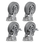6'' × 2'' Caster Wheels, Heavy Duty Industrial Casters Set of 4 Rubber Wheels, Load 3600lbs Capacity, Swivel Caster for Cart Dolly Toolbox (2 Brake & 2 Swivel)