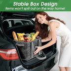 Fab totes Reusable Grocery Bags, Large Foldable Shopping Tote Bags with Reinforced Handles & Hard Bottom,3 Pack,Black