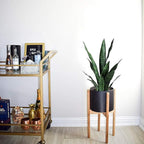 Beebel Artificial Plants Sansevieria Snake Plant with Black Plastic Planter Greenery Perfect Faux Agave Fake Plants in Pot for Home Office Indoor and Outdoo Décor (22" Green)