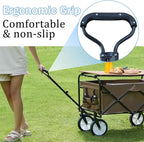 Garden Wagon Pull Handle, Camper Carts Grip for Outdoor Camping Trolley Replacement, Scalable, 1 Pcs