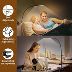 iZELL Desk Light [2-Pack] LED Desk Lamp with Clamp [77 LEDs with 3 Color Modes & 10 Brightness Levels] Flexible Gooseneck Book Light, Easy Clip-on Reading Light