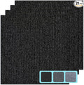 Carpet Tile 24” X 24” Self Adhesive Carpet Floor Tiles Anti-Slip Reusable Carpet Squares Peel and Stick Carpet Floor Tile Easy Install DIY for Bedroom Living Room (21, Black)