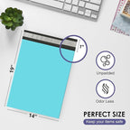 Teal Large Poly Mailers 14.5x19 Inch | Strong Adhesive Self-Seal Mailer Bag | Tear, Tamper, Water Resistant Shipping Envelopes | Thick Strong polymailer Bags | Clothing Shipping Bags | 500 Pcs Bulk