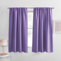 PONY DANCE Lilac Curtains Drapes - 42 x 45 inches Long Lilac Blackout Panels Home Fashion Solid Rod Pocket Curtain Blinds for Room Decoration Thermal Insulated Light Block, 1 Pair
