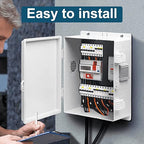 Outdoor Electrical Junction Box, ABS Water Resistant Enclosure with Internal Mounting Panel & Hinged Cover, 9.2" H* 7" L* 4.6" W