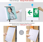 Adjustable Pedestal Floor Standing Sign Holder Stand,Outdoor Indoor Standing Display Poster Holder Stand For Businesses,Advertising,Menu,Guide signs A3(11.7x16.5in)-Black