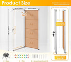 SWANCROWN Locking Bulletin Board Tamper-Proof Notice Board Cork Display Case Wall-Mounted for K12 Office Dentists, 38x14 inch