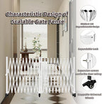 TSAYAWA Retractable Fence Outdoor, 216" Wide Expandable Driveway Gate for Dogs, Aluminum Portable Retractable Barricade for Garage, 18 Feet Expanding Security Gate with Casters, Rotatable, White