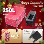 Sekey Pink Collapsible Foldable Wagon with 330lbs Weight Capacity, Heavy Duty Folding Wagon Cart with Big All-Terrain Wheels & Drink Holders. Pink