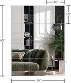 Ruomeng Home Gym Mirror Tiles - 10" x 10" x 12Pcs Full Length Mirror Tiles Glass Frameless Wall Mirror for Home Gym, Bedroom, Door & Bathroom