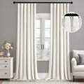 MIULEE Velvet Curtains 92 Inches Long 2 Panels Set for Living Room Bedroom, Cream Pinch Pleat Back Tab Luxury Thermal Insulated Light Blocking Drapes Pleated Blackout Window Curtains with Hooks Ivory