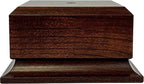 Display Base Pedestal Cherry Finish with 5/16" Center Hole – Square Stand Blank for Trophies, Figurines, 3D Prints, DIY Projects – Available in Multiple Sizes (4"Lx4"Wx2 1/8"H)