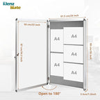 36"x24" Enclosed Bulletin Board Tamper-Proof Dispaly Case,Grey Fabric&Aluminium Frame,Shatter Resistant Lockable Bulletin Board with Clear Acrylic Door for School,Office,Mall,Community,Hospital,Church
