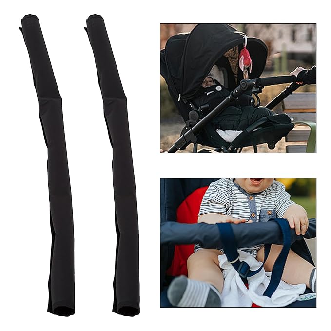 2Pcs Baby Stroller Armrest Protective Cover, Replacement Foam Handle Cover Pushchair Handle Covers Waterproof, Pushchair Handlebar Sleeve Toddler Pram Bumper Handle Warmer Gloves Cover Magnet Closure