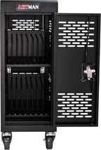 Laptop and Tablet Charging Cart, 16 Unit Device Mobile Charging Station for Chromebook, Tablet, Laptop, with Charging Port Screen Size Up to 16.3", Suitable for Office, Classroom, etc (Black)