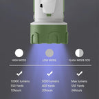 Rechargeable Spotlight Flashlight IP67 Waterproof with 200,000 Lumen LED, 12 Hours Long Running Spot Light, Impact Resistant Handheld Spotlight with Foldable Stand White