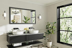 55x30 Inch Black Bathroom Mirror for Wall, Thick Metal Framed Rectangle Mirrors for Over Sink, Bedroom, Living Room, Entryway, Anti-Rust, HD Tempered Glass