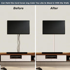 62.8in Cable Cover Wall, Beige Wire Cover for Wall, Paintable Cord Cover Wall Kit, Cord Hiders for TV on Wall, Hide Cords Wall Mounted TV - Cord Concealer Cable Channel 4xL15.7in W0.98in H0.5in