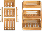 3 Tier Wooden Fruit Basket For Kitchen, Bread Vegetable Fruit Basket Bowl Stand, Farmhouse Fruit Bowl for Countertop, Large