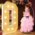 imprsv Marquee Number 0, 4FT White, Art Craft Kit for Party Decorations