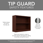 Bush Furniture Universal Small 2 Shelf Bookcase in Vogue Cherry, Low Storage and Display Bookshelf for Home Office or Living Room Organization